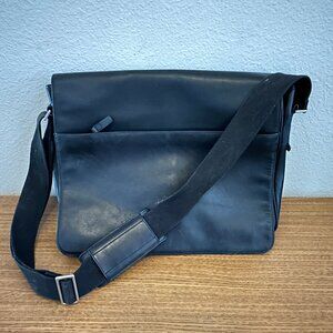 Banana Republic Black Leather Messenger Bag